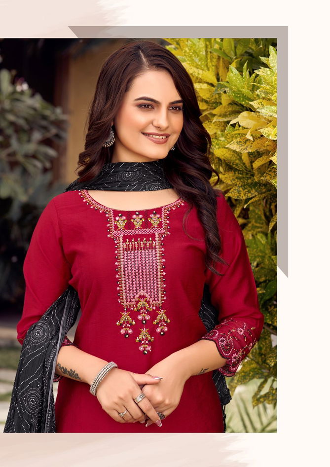 Sagaai By Wooglee Viscose Embroidery Kurti With Bottom Dupatta Wholesale Market In Surat